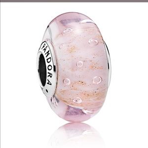 Pandora pink glitter murano